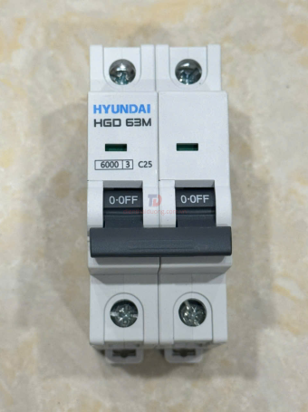 MCB HYUNDAI 2P 25A 6kA ( HGD63M )