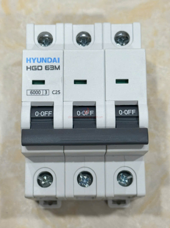MCB HYUNDAI 3P 25A 6kA ( HGD63M )