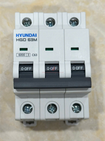 MCB HYUNDAI 3P 63A 6kA ( HGD63M )