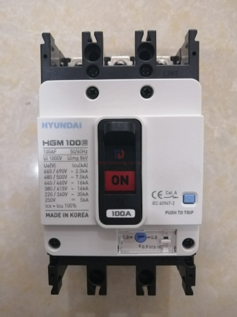 MCCB HYUNDAI 3P 100A 16kA ( HGM100E-F )
