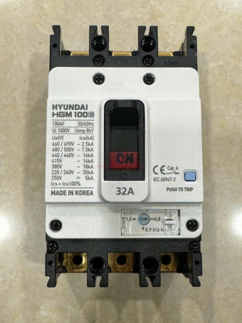 MCCB HYUNDAI 3P 32A 16kA ( HGM100E-F )