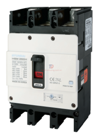 MCCB HYUNDAI 3P 150A 55kA ( HGM250L-F )