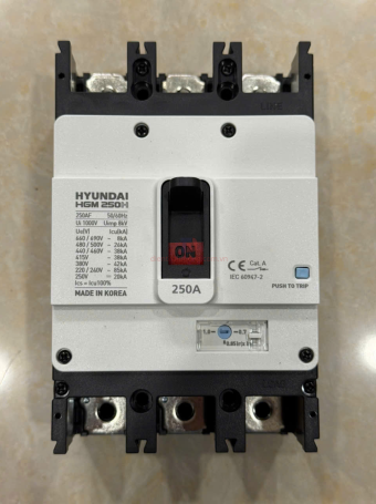 MCCB HYUNDAI 3P 250A 38kA chỉnh dòng nhiệt 0.7~1.0*In ( HGM250H-FVP )
