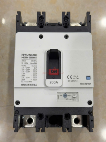 MCCB HYUNDAI 2P 200A 65kA ( HGM250S-F )