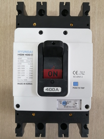 MCCB HYUNDAI 3P 400A 65kA ( HGM400S-F )