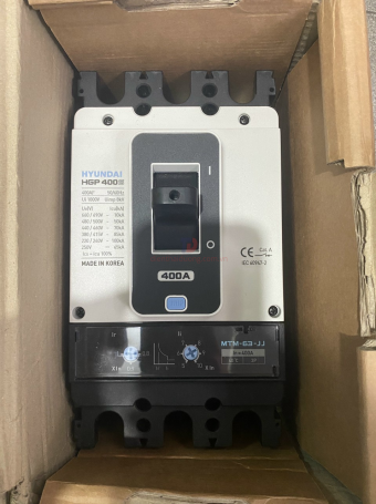 MCCB HYUNDAI 3P 400A 85kA chỉnh dòng nhiệt 0.8~1.0xIn và dòng từ 5~10xIn ( HGP400S-H )