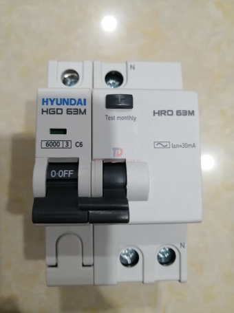 RCBO HYUNDAI 1P+N 6A 30mA 6kA ( HRO63M )