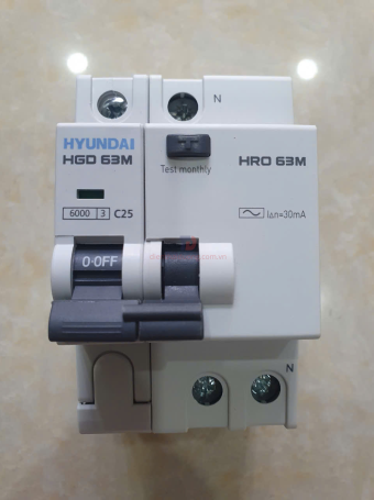 RCBO HYUNDAI 1P+N 25A 30mA 6kA ( HRO63M )