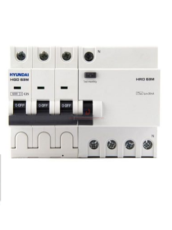 RCBO HYUNDAI 3P+N 6A 30mA 6kA ( HRO63M )