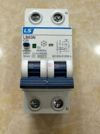 RCBO LS 1P+N 20A 6KA 30mA  ( LB63N )