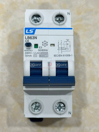 RCBO LS 1P+N 6A 6KA 30mA  ( LB63N )