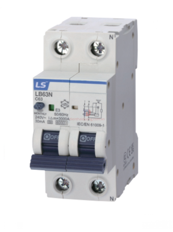 RCBO LS 1P+N 40A 6KA 30mA  ( LB63N )