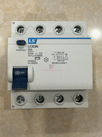 RCCB LS 3P+N 32A 30/100/300mA 6kA ( LC63N 3P+N )