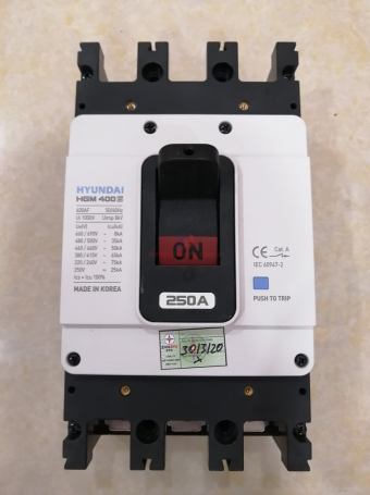MCCB HYUNDAI 3P 250A 65kA ( HGM400S-F )