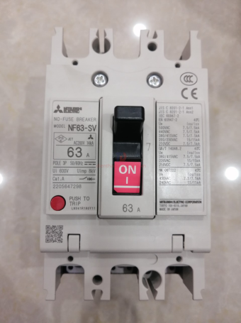 MCCB MITSUBISHI 3P 63A 7.5kA ( NF63-SV )