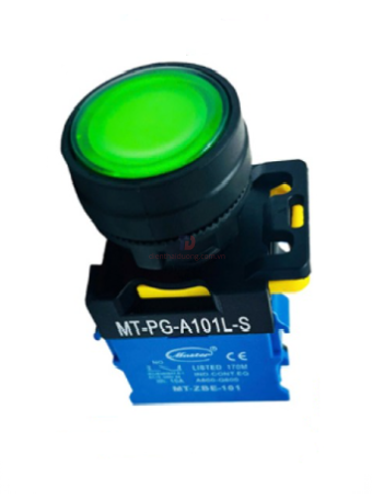 Nút nhấn ON có đèn MASTER màu xanh lá loại tự giữ ( MT-PG-A101LS-S )