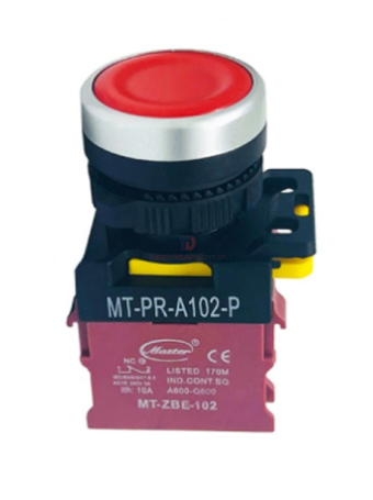 Nút nhấn OFF MASTER màu đỏ loại tự nhả viền mạ bạc ( MT-PR-A102-P )
