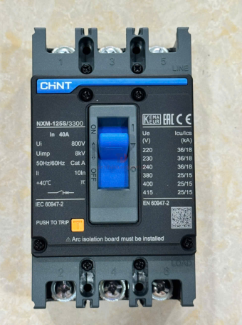 MCCB CHINT 3P 40A 25kA ( NXM-125S/3300 )