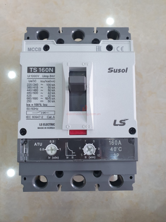 MCCB LS 3P 160A 50kA chỉnh dòng nhiệt 0.8->1.0 x In và dòng ngắn mạch 5->1.0 x In ( TS160N ATU160 )