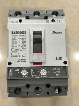 MCCB LS 3P 250A 50kA chỉnh dòng nhiệt 0.8->1.0 x In và dòng ngắn mạch 5->1.0 x In ( TS250N ATU250 )