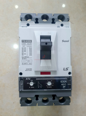MCCB LS 3P 630A 65kA chỉnh dòng nhiệt 0.8->1.0 x In và dòng ngắn mạch 5->1.0 x In ( TS630N ATU630 )