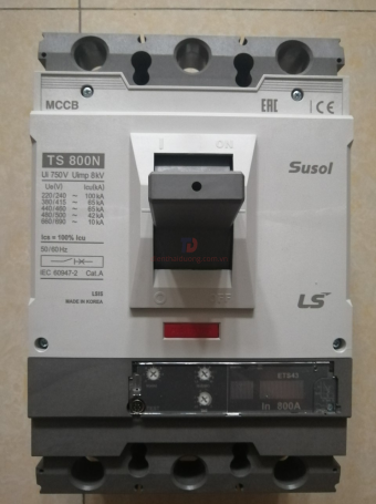 MCCB LS 3P 800A 65kA chỉnh dòng điện tử 13 bước từ 0.4~1.0 x In ( TS800N ETS43 )