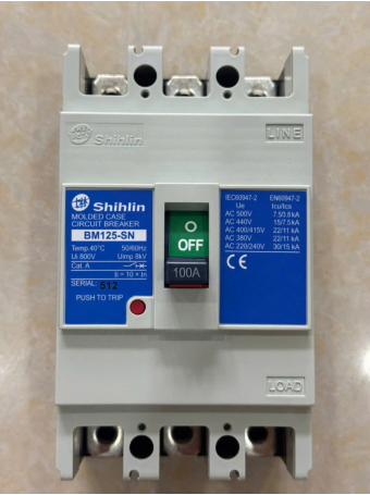 MCCB SHIHLIN 3P 100A 22kA ( BM125-SN )