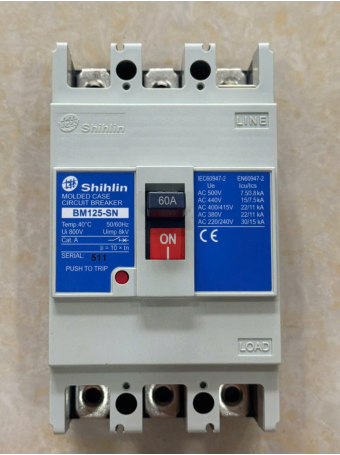 MCCB SHIHLIN 3P 60A 22kA ( BM125-SN )