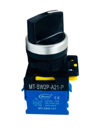 Công tắc xoay 2 vị trí MASTER 1NO viền mạ bạc ( MT-SW2P-A21-P )