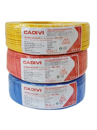 Dây điện CADIVI vỏ PVC không chì 75ºC CV/LF 10mm2 - 0.6/1kV