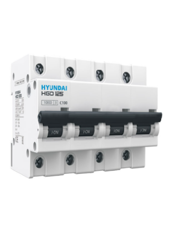 MCB HYUNDAI 4P 100A 10kA ( HGD125 )