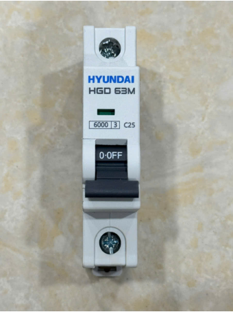 MCB HYUNDAI 1P 25A 6kA ( HGD63M )
