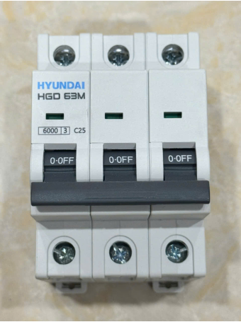 MCB HYUNDAI 3P 25A 6kA ( HGD63M )