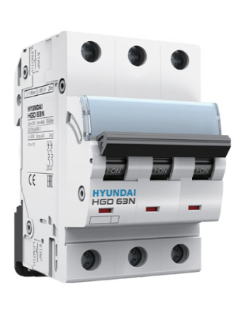 MCB HYUNDAI 3P 16A 6kA ( HGD63N )