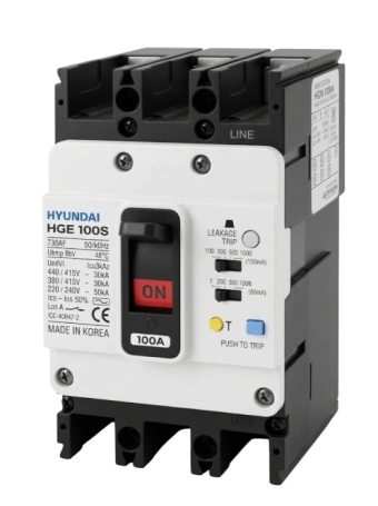 ELCB HYUNDAI HGE100S 2P 16A 50kA 1.3.5.1000mA