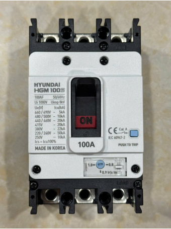 MCCB HYUNDAI 3P 100A 20kA ( HGM100S-F )