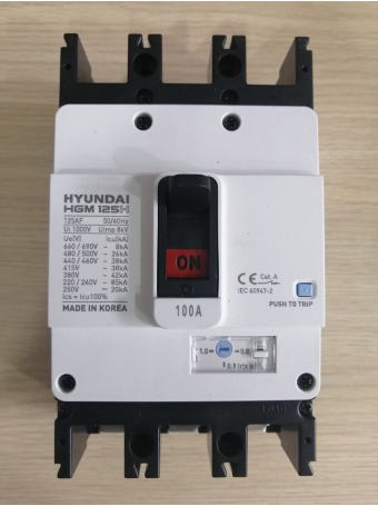 MCCB HYUNDAI 3P 100A 38kA ( HGM125H-F )