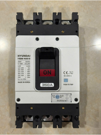 MCCB HYUNDAI 3P 350A 45kA ( HGM400E-F )