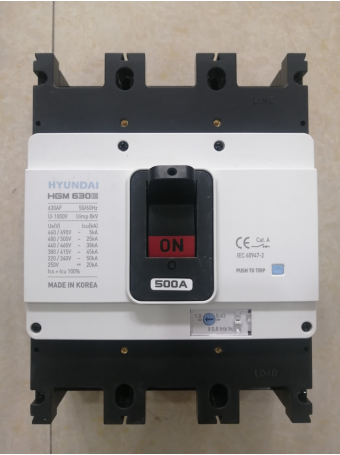 MCCB HYUNDAI 3P 500A 45kA ( HGM630E-F )