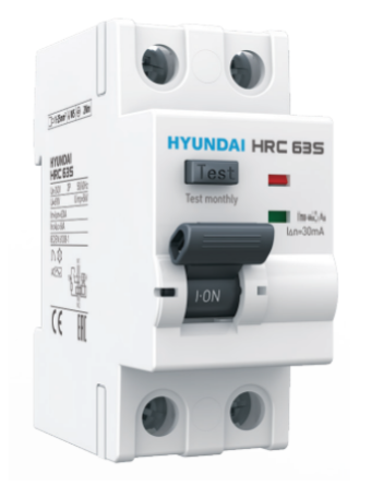 RCCB HYUNDAI 2P 50A 30mA 6kA ( HRC63S )