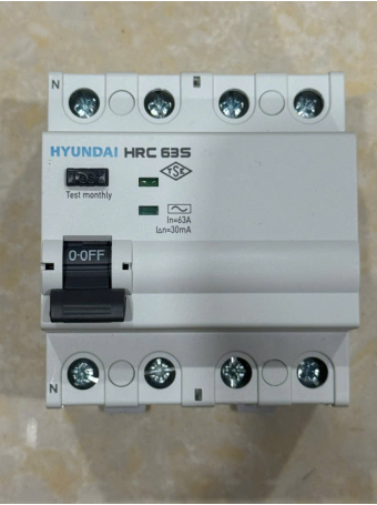RCCB HYUNDAI 4P 63A 30mA 6kA ( HRC63S )