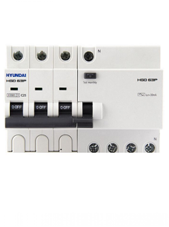 RCBO HYUNDAI 3P+N 40A 30mA 10kA ( HRO63P )
