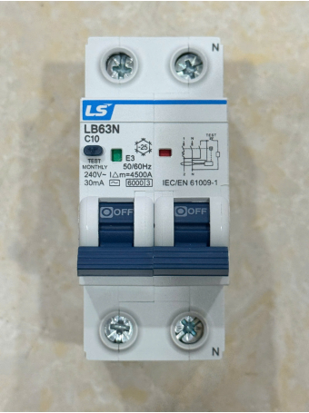 RCBO LS 2P 10A 6KA 30mA ( LB63N )