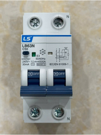 RCBO LS 2P 50A 6KA 30mA ( LB63N )