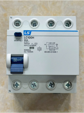RCCB LS 4P 80A 30/100/300mA 10kA ( LC100H 3P+N )