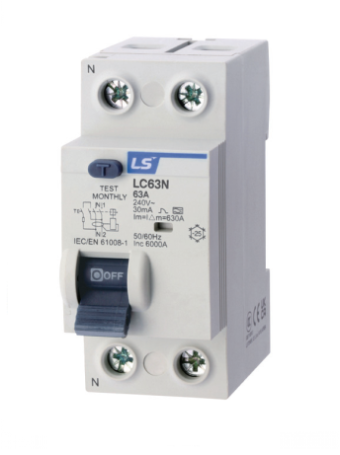 RCCB LS 2P 40A 30/100/300mA 6kA ( LC63N 1P+N )