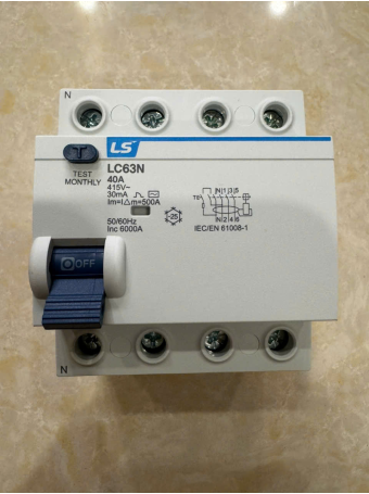 RCCB LS 4P 40A 30/100/300mA 6kA ( LC63N 3P+N )
