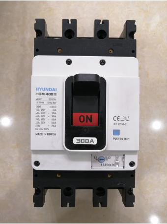 MCCB HYUNDAI 3P 300A 45kA ( HGM400E-F )