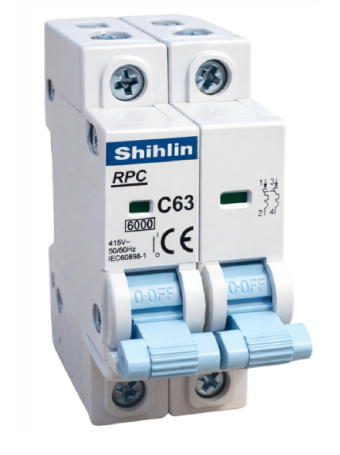 MCB SHIHLIN 2P 40A 6kA ( RPC )