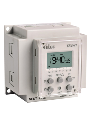 Timer Switch hiển thị màn hình LCD SELEC TS1W1-1-20A-230V
